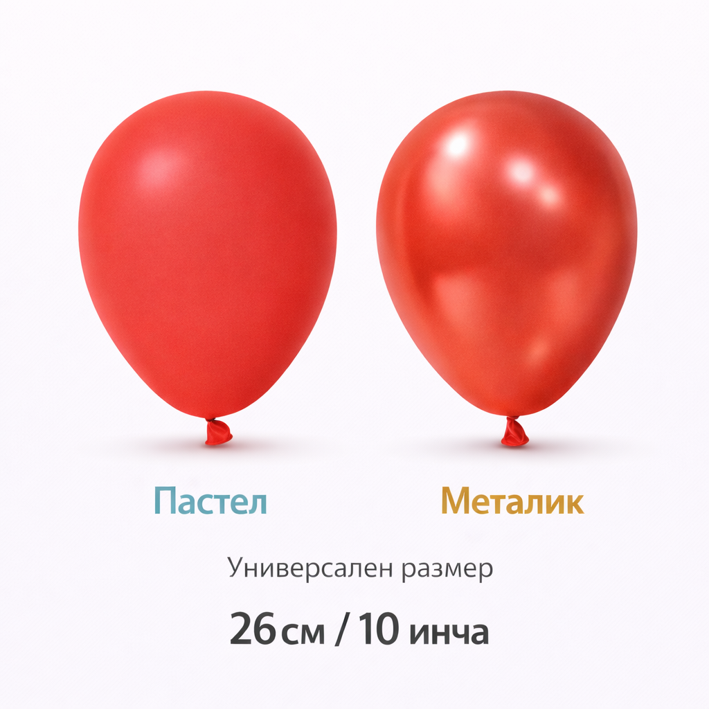 Латексови балони 26см/10" пастел и металик