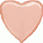 Балон фолио с формата на сърце в цвят розово злато 45 см.