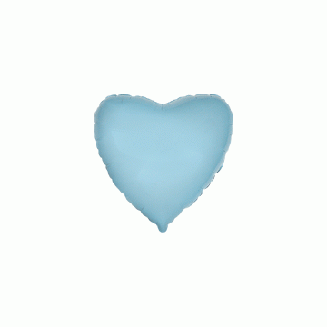 Балон фолио с формата на сърце в цвят бебешко синьо 80 см.