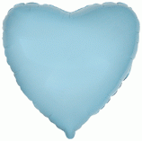 Балон фолио с формата на сърце цвят бебешко синьо 45 см. / 80 см.
