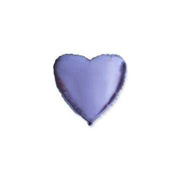 Балон фолио с формата на сърце в цвят светло лилаво 45 см.
