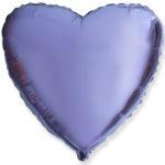 Балон фолио с формата на сърце в цвят светло лилаво 45 см.
