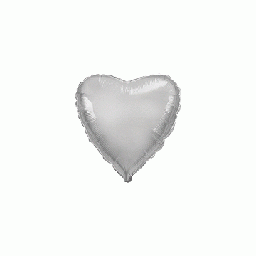 Балон фолио с формата на сърце в цвят сребро 45 см. / 80 см.