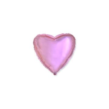 Балон фолио с формата на сърце в цвят розов металик 45 см.
