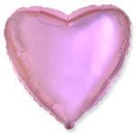 Балон фолио с формата на сърце в цвят розов металик 45 см.