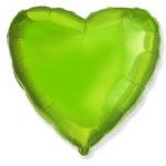 Балон фолио с формата на сърце в цвят светло зелено 45 см.