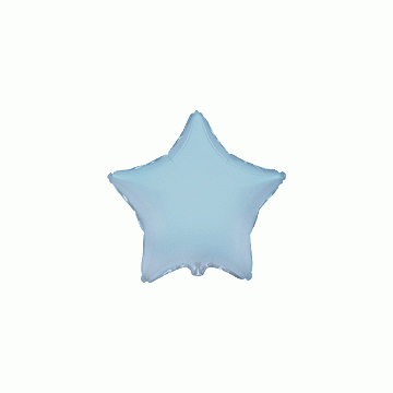 Балон фолио с формата на звезда в цвят бебешко синьо 78см