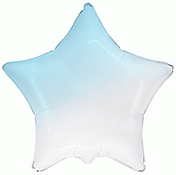 Балон фолио с формата на звезда в цвят бебешко синьо преливащо в бяло