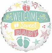 Фолиев балон с надпис Welcome sweet baby