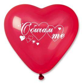 Балон с формата на сърце и надпис " Обичам те "
