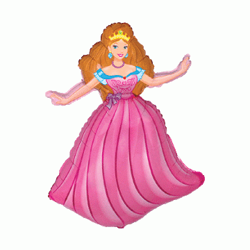 Фолиев балон голяма принцеса с розова рокля 2