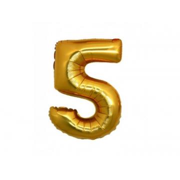 Фолиева цифра златна ''5'' с размер 76 см.