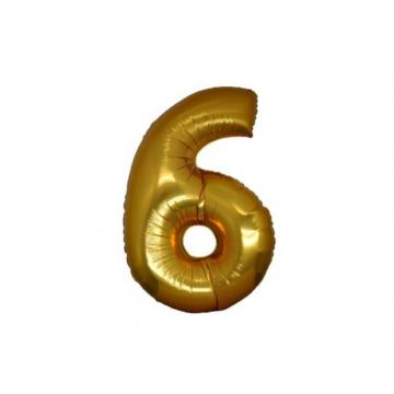 Фолиева цифра златна ''6'' с размер 76 см.