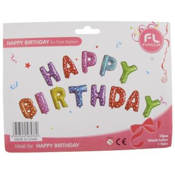 Фолиеви букви Happy birthday различни цветове