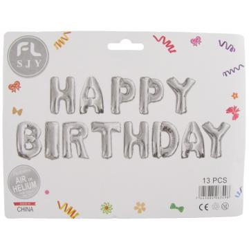 Фолиеви букви Happy birthday сребро