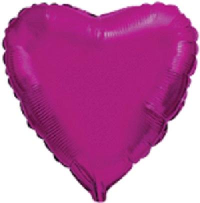 Балон фолио с формата на сърце цвят пурпурен 45 см.