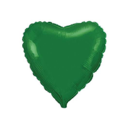 Балон фолио с формата на сърце тъмно зелен 45 см.