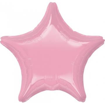 Балон фолио с формата на звезда в цвят бебешко розово 45 см. / 80 см.