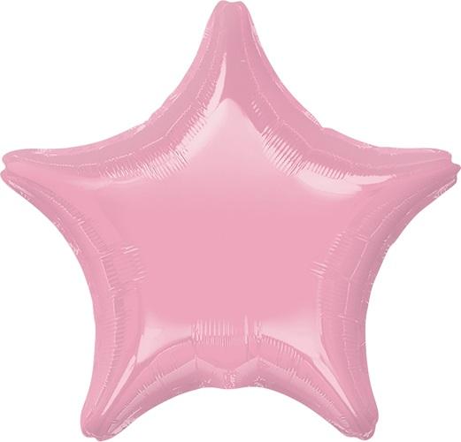 Балон фолио с формата на звезда в цвят бебешко розово 45 см. / 80 см.