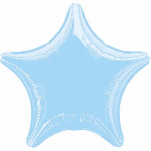 Балон фолио с формата на звезда в цвят бебешко синьо 45 см./ 80 см.