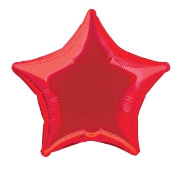 Балон фолио с формата на звезда в цвят червено 45 см. / 80 см.