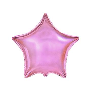 Балон фолио с формата на звезда в цвят розов металик 45 см.