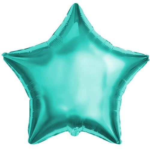 Балон фолио с формата на звезда в цвят тюркоаз 45 см.