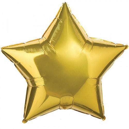 Балон фолио с формата на звезда в цвят злато 45 см. / 80 см.