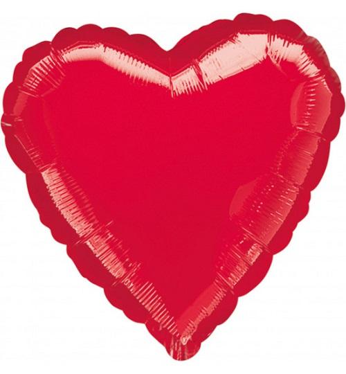 Балон фолио с формата на сърце червен