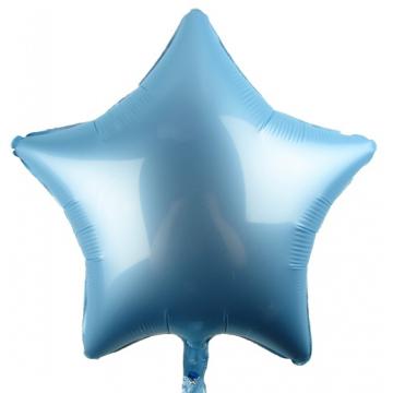Балон фолио с формата на звезда сатен пастелно синя