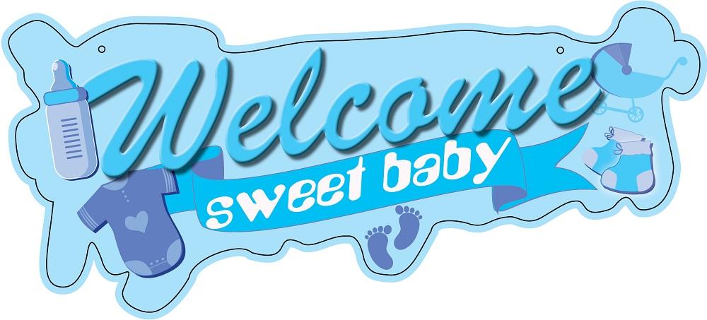 Банер Welcome sweet baby син