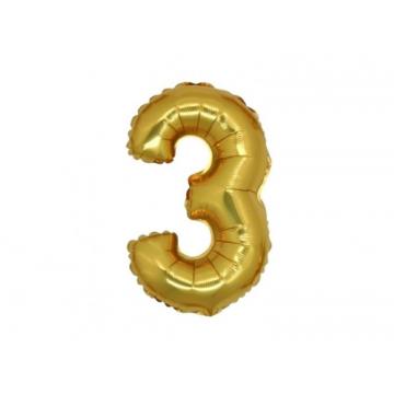 Фолиева цифра златна ''3'' с размер 76 см.