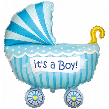 Фолиев балон за момче бебешка количка