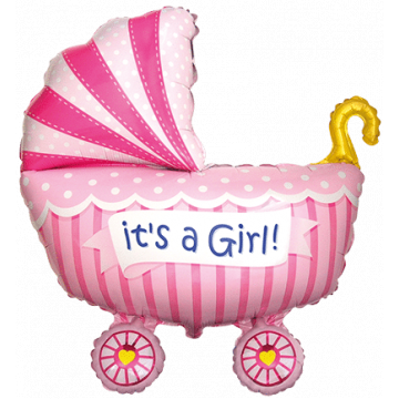 Фолиев балон за момиче бебешка количка