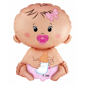 Фолиев балон бебе розово