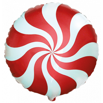 Фолиев балон бонбон спирала червен
