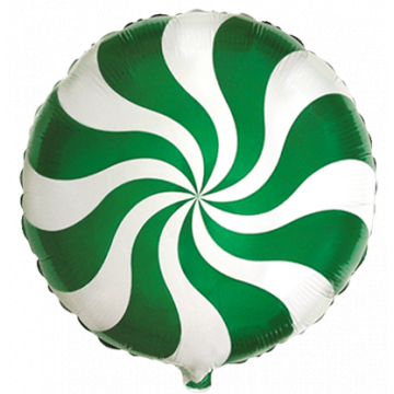 Фолиев балон бонбон спирала зелен