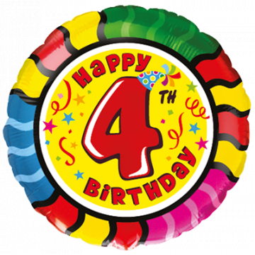 Фолиев балон Честит 4-ти рожден ден