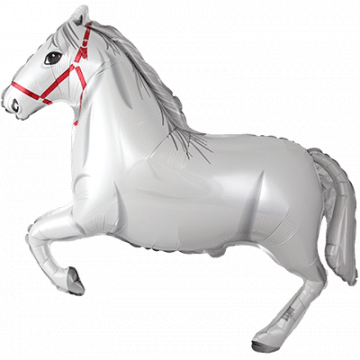 Фолиев балон бял кон