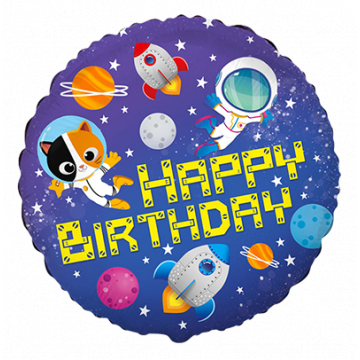Фолиев балон честит рожден ден космос