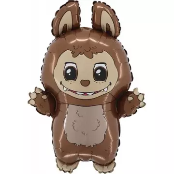 Фолиев балон Лабубу - кафяв