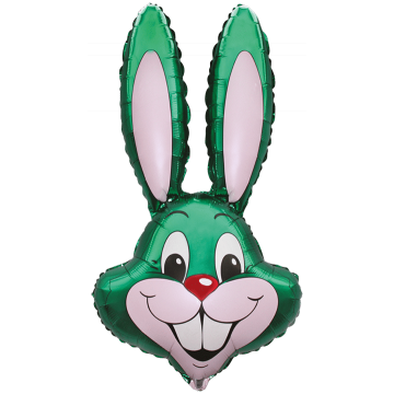 Фолиев балон глава на заек в зелено