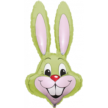 Фолиев балон глава на заек в светло зелено