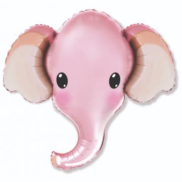 Фолиев балон глава на слон в розово
