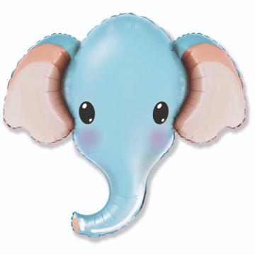 Фолиев балон глава на слон в синьо