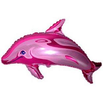 Фолиев балон голям розов делфин