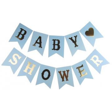 Парти надпис Baby shower в синьо